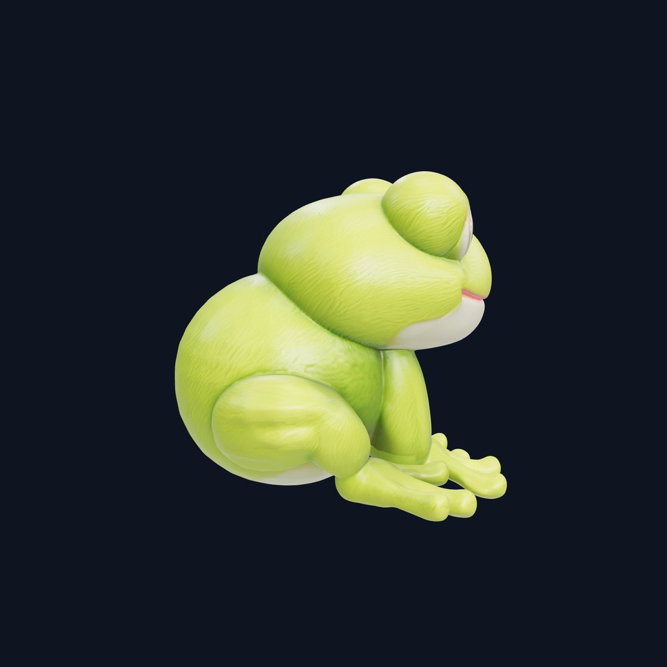 Cute Frog Plush Toy D Model Pack